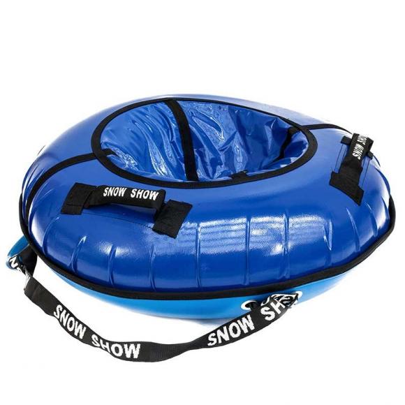 Тюбинг с пластиковым дном 85 см синий